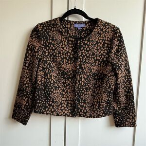 Vivienne Tam Women's Leopard Print Cropped Jacket Size 4 Multicolor